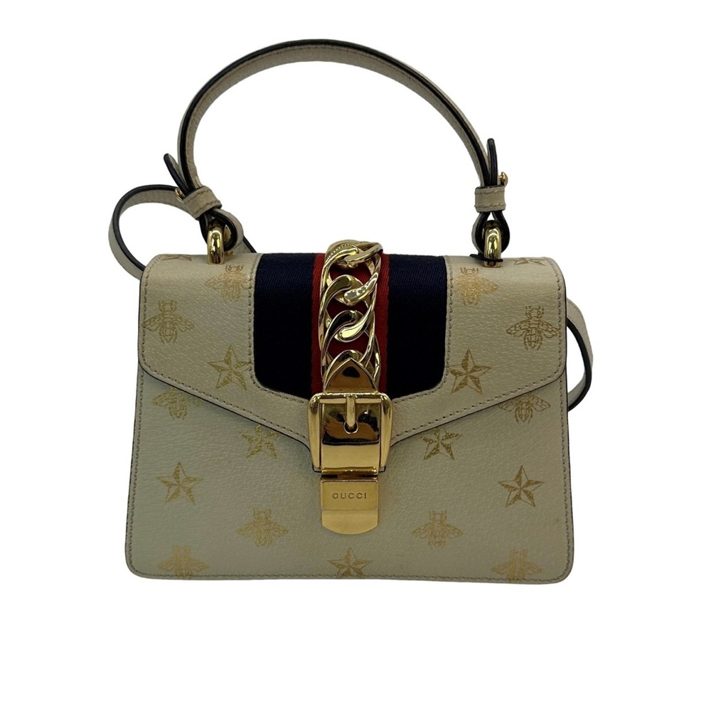 GUCCI MINI SYLVIE CALFSKIN WITH STARS AND BEES BAG